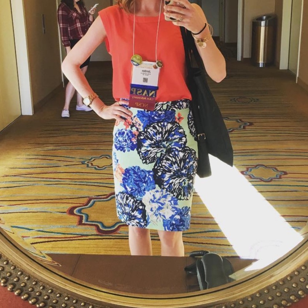 J. Crew Floral Pencil Skirt Size 0